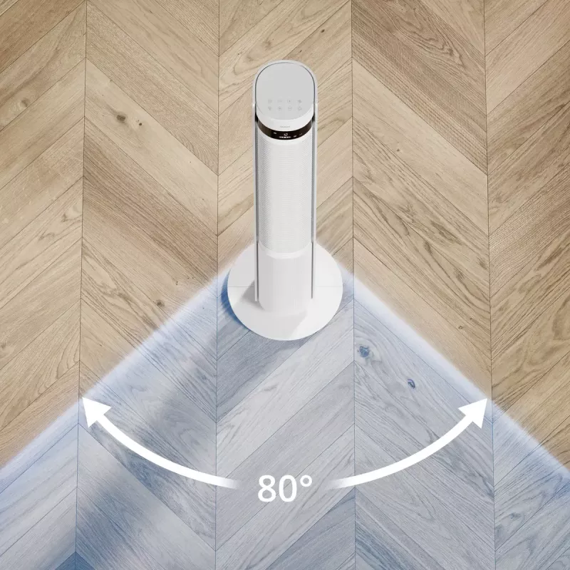 Wentylator wieżowy Duux Elevate DXTF02 — średnica 29 cm, 12 prędkości, oscylacja, 4–40 W, biały