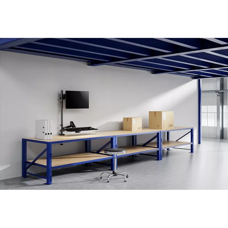 Biurkowa stacja robocza typu sit-stand Neomounts DS90-325BL1, regulacja wysokości 9 kg