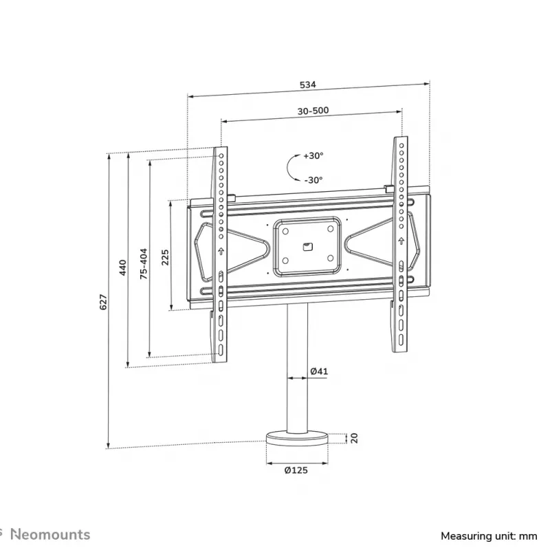 Uchwyt biurkowy Neomounts DS42-430BL14 na śruby do telewizora, max 50 kg, 32-55 cali