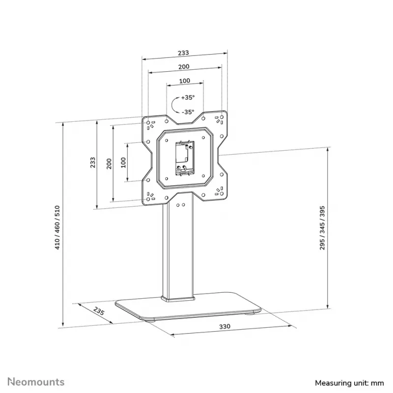 Podstawa telewizyjna Neomounts DS45-430BL12 23-43 cala - obrotowa, 109,2 cm (43 cale), 100 x 100 mm, 200 x 200 mm, -35 - 35°, stal, czarny
