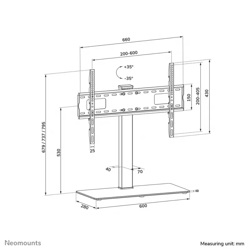 Neomounts DS45-430BL16 stojak pod telewizor 37-70 cali - obrotowy (otwarte opakowanie)