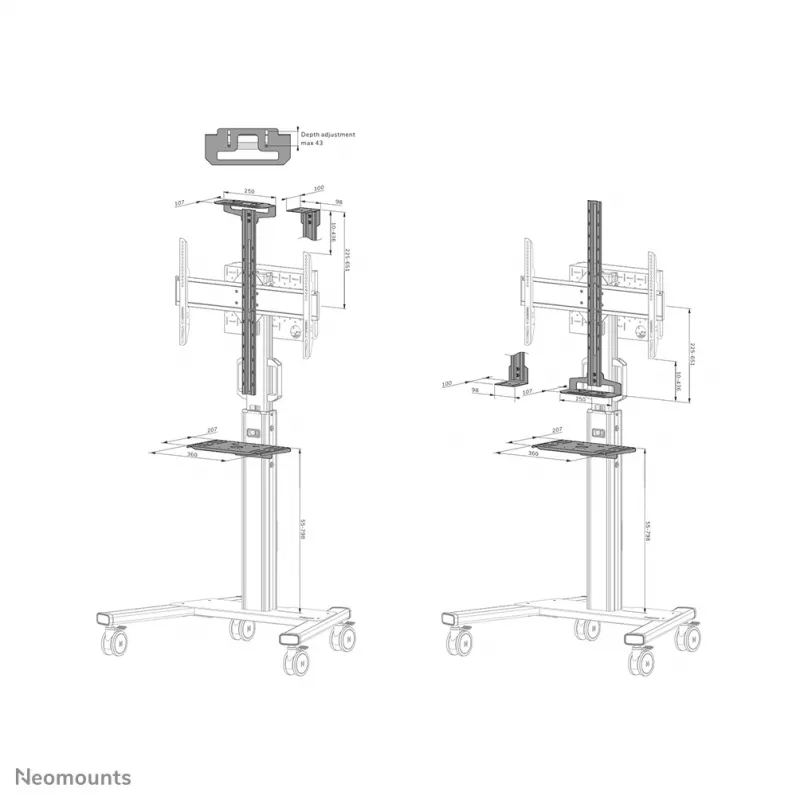 Zestaw montażowy Neomounts AV1-825BL Czarny Stal 3 kg
