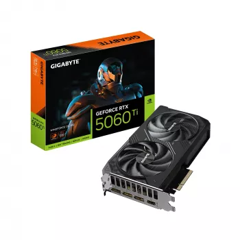 Karta graficzna GIGABYTE GeForce RTX 5060 Ti WINDFORCE OC 16G - 16 GB GDDR7, 128-bit, PCI-E 5.0, zegar rdzenia 2587 MHz, 3 x DisplayPort, 1 x HDMI, GV-N506TWF2OC-16GD