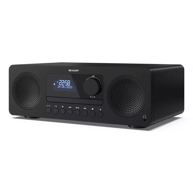 Mikrosystem audio Sharp XL-B720D 30 W, głośniki 2-drożne, DAB/DAB+/FM, odtwarzacz płyt optycznych, czarny
