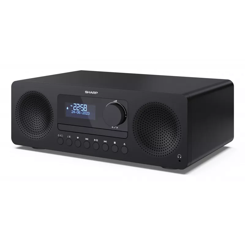 Mikrosystem audio Sharp XL-B720D 30 W, głośniki 2-drożne, DAB/DAB+/FM, odtwarzacz płyt optycznych, czarny