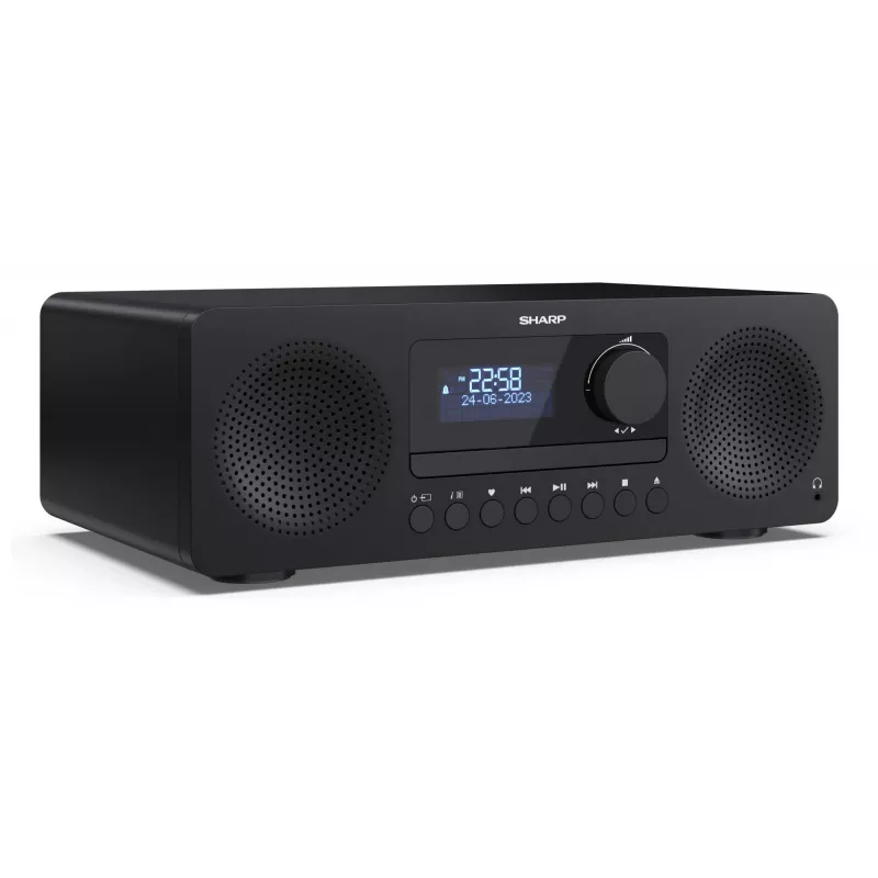 Mikrosystem audio Sharp XL-B720D 30 W, głośniki 2-drożne, DAB/DAB+/FM, odtwarzacz płyt optycznych, czarny