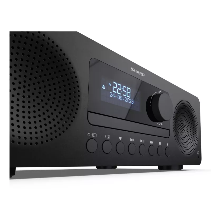 Mikrosystem audio Sharp XL-B720D 30 W, głośniki 2-drożne, DAB/DAB+/FM, odtwarzacz płyt optycznych, czarny