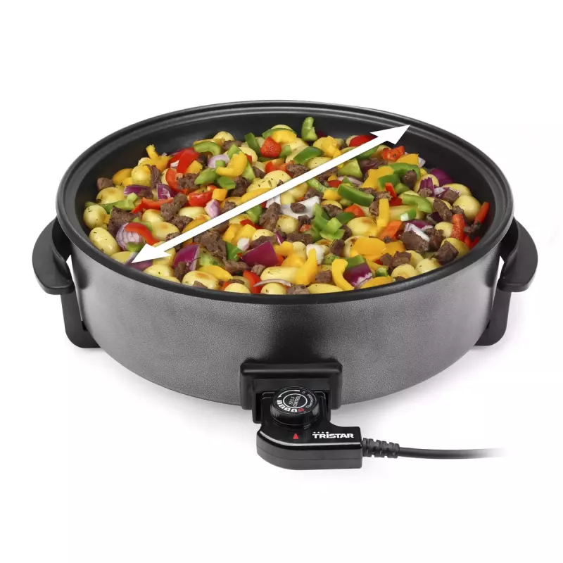 Elektryczna patelnia Tristar PZ-9145 XXL - 40 cm, 1500 W, czarna