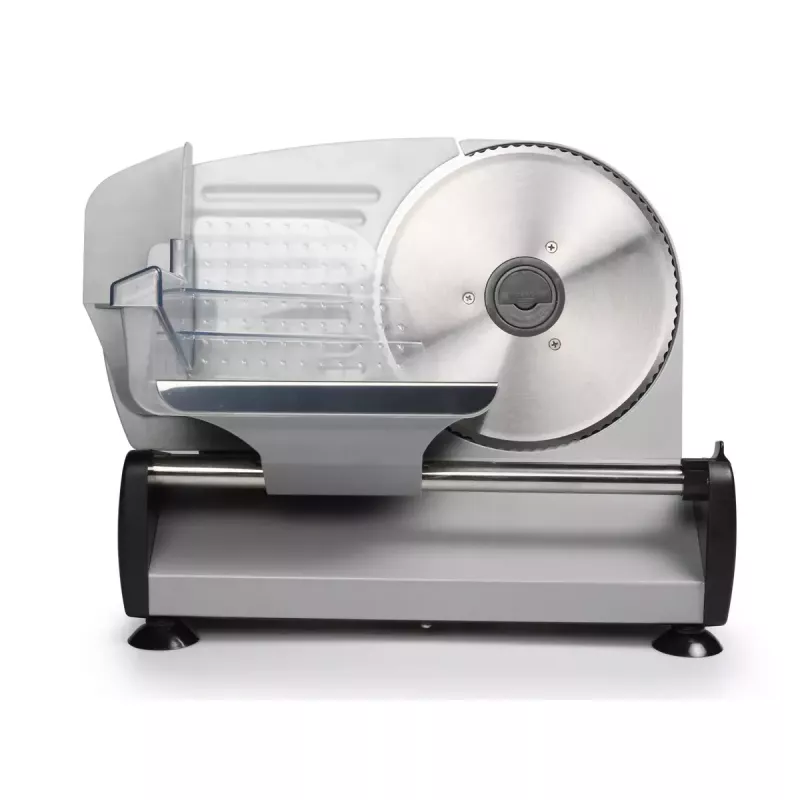 Elektryczna krajalnica Tristar EM-2099 — 150 W, maks. grubość plastra 1,5 cm, kompaktowa 270×435×285 mm, czarno-srebrna