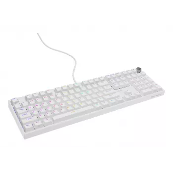 Mechaniczna klawiatura GENESIS THOR 404, pełnowymiarowa USB, QWERTY angielska, podświetlenie RGB, biała
