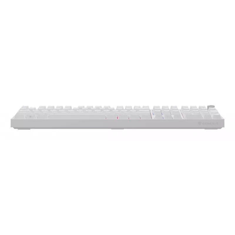 Mechaniczna klawiatura GENESIS THOR 404, pełnowymiarowa USB, QWERTY angielska, podświetlenie RGB, biała