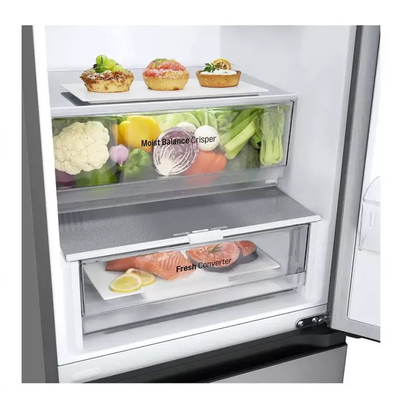 LG GBV3100EPY lodówko-zamrażarka Wolnostojąca 344 L E Srebrny