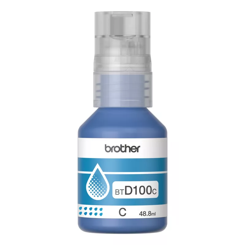 Butelka z tuszem Brother BTD100C cyjan oryginalny 48.8 ml do drukarek Brother, 91 g