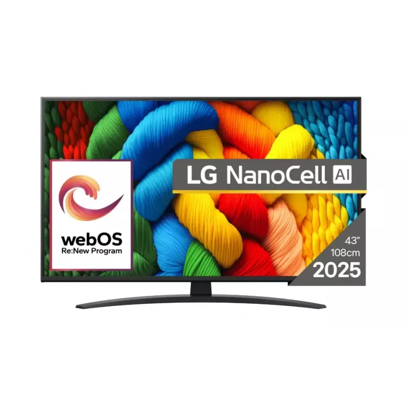 LG NanoCell AI 43NANO81A3A Telewizor 109,2 cm (43 cale) 4K Ultra HD Smart TV Wi-Fi Czarny