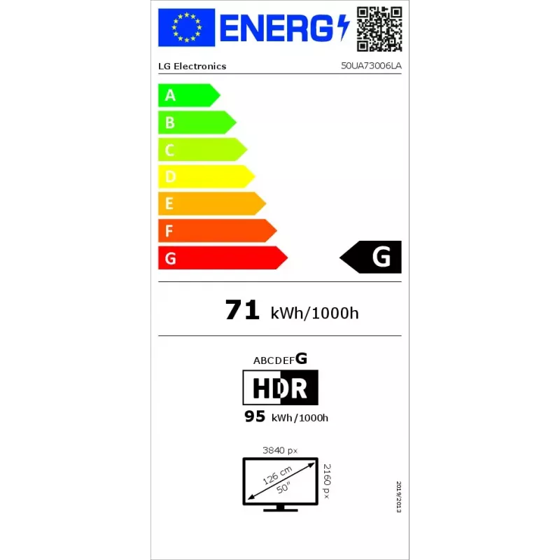 LG UHD AI 50UA73003LA 127 cm (50 cali) 4K Ultra HD Smart TV Wi-Fi Czarny