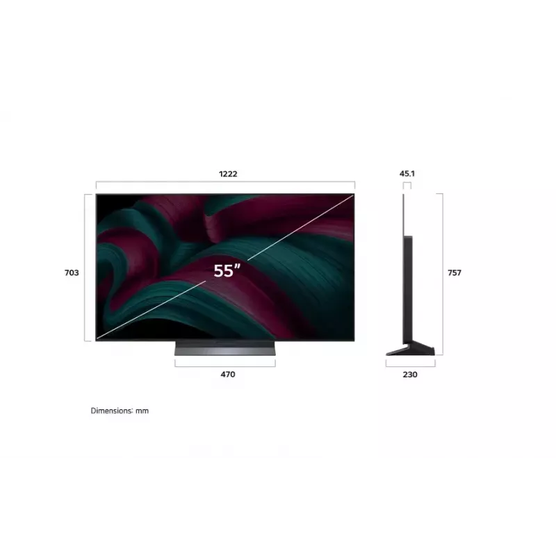 LG OLED evo AI OLED55C51LA Telewizor 139,7 cm (55 cali) 4K Ultra HD Smart TV Wi-Fi Czarny