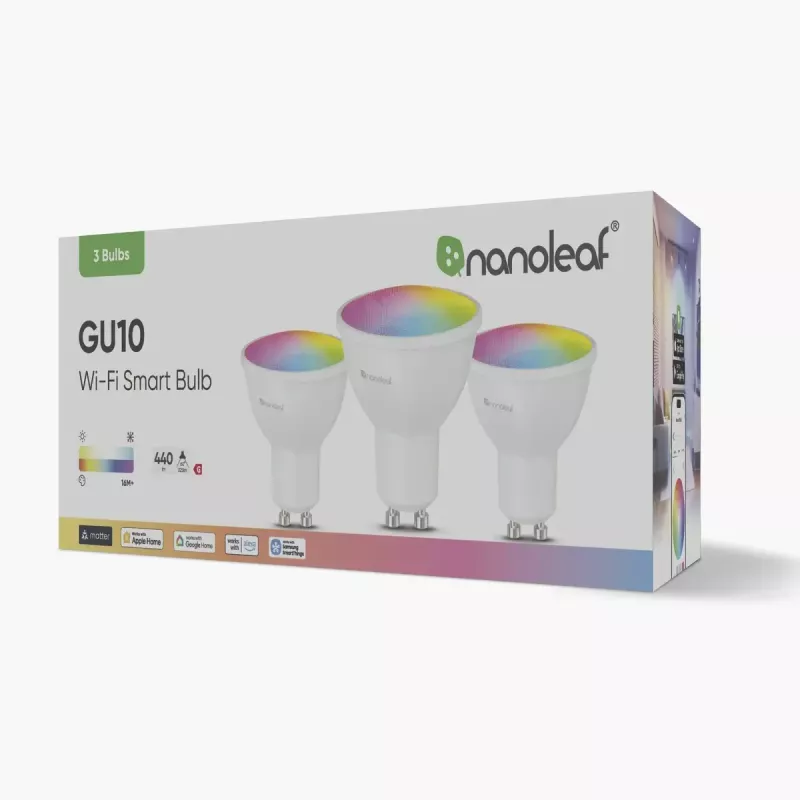 Inteligentna żarówka Nanoleaf N7502B02-3GU10 RGBCW Wi‑Fi zestaw 3 szt. GU10