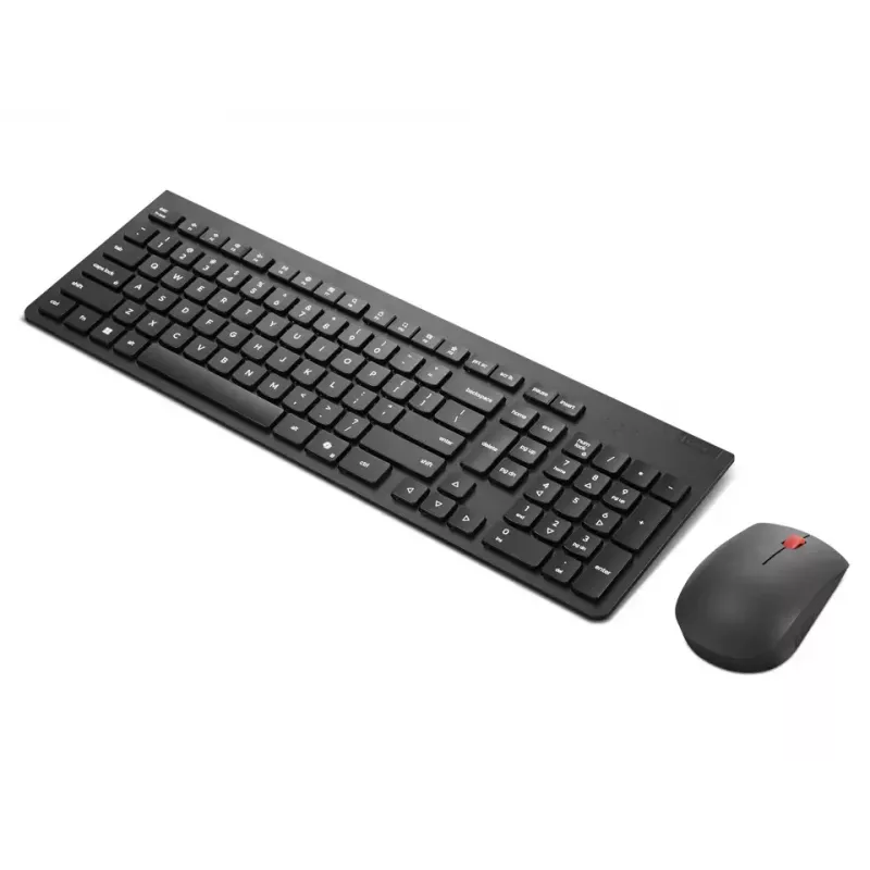 Bezprzewodowy zestaw klawiatury i myszy Lenovo Essential 2,4 GHz — pełnowymiarowa klawiatura z układem rosyjskim/cyrylicą, optyczna mysz ambidekstralna