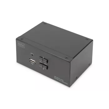DIGITUS 2-portowy przełącznik KVM DisplayPort DualView 60 Hz 4K 60 kl./s obsługa wielu platform