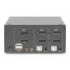 DIGITUS 2-portowy przełącznik KVM DisplayPort DualView 60 Hz 4K 60 kl./s obsługa wielu platform
