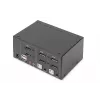 DIGITUS 2-portowy przełącznik KVM DisplayPort DualView 60 Hz 4K 60 kl./s obsługa wielu platform