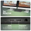 Stacja dokująca Axagon HMC-U4 USB4, 3x USB-A, 2x USB-C, HDMI i DP 8K/30Hz, RJ-45, SD/mSD, audio, PD 100W