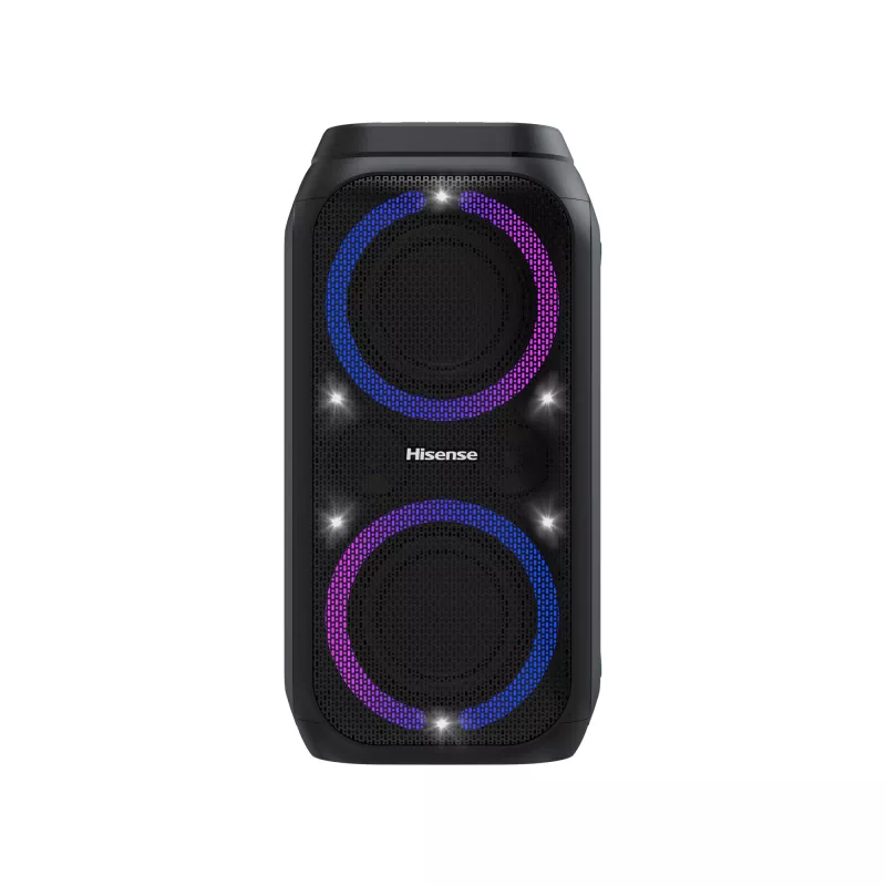 Przenośny głośnik imprezowy HISENSE Party Rocker 160 — 160 W RMS, 2.0 kanały, IPX4, czarny, 6,3 kg