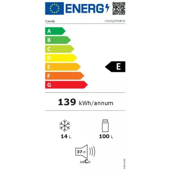 Lodówko-zamrażarka Candy CNOQ2S58EW wolnostojąca 114 l E biała