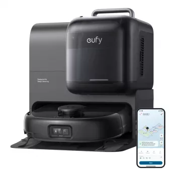 Robot odkurzacz i mop Eufy Omni E28 — 3 L kurz, 2,5 L woda, bateria 5200 mAh, czarny
