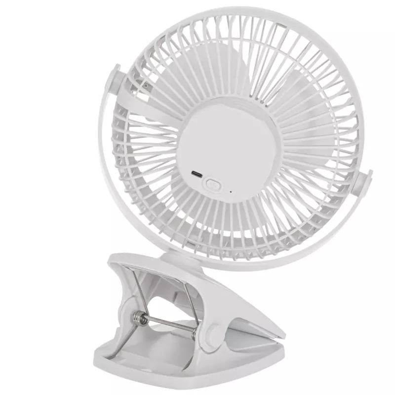 Zasilany bateryjnie wentylator biurkowy z klipsem Adler AD 7342 — 15,5 cm, 3 prędkości, oscylacja, 5 W