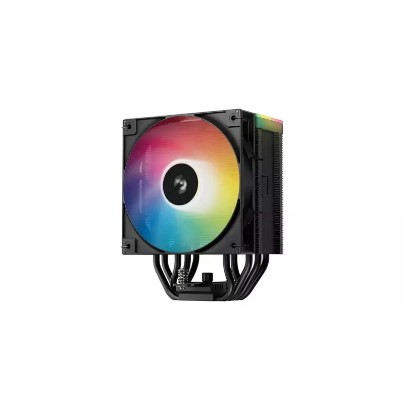 Chłodzenie procesora DeepCool AG500 BK ARGB V2 — chłodnica wieżowa dla podstawek Intel i AMD, radiator z ułożonymi w stos żeberkami, podświetlenie ARGB