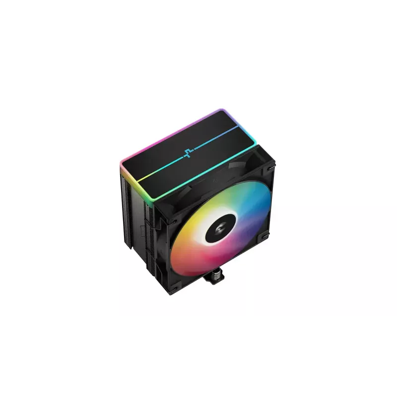 Chłodzenie procesora DeepCool AG500 BK ARGB V2 — chłodnica wieżowa dla podstawek Intel i AMD, radiator z ułożonymi w stos żeberkami, podświetlenie ARGB