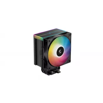 Chłodzenie procesora DeepCool AG500 BK ARGB V2 — chłodnica wieżowa dla podstawek Intel i AMD, radiator z ułożonymi w stos żeberkami, podświetlenie ARGB