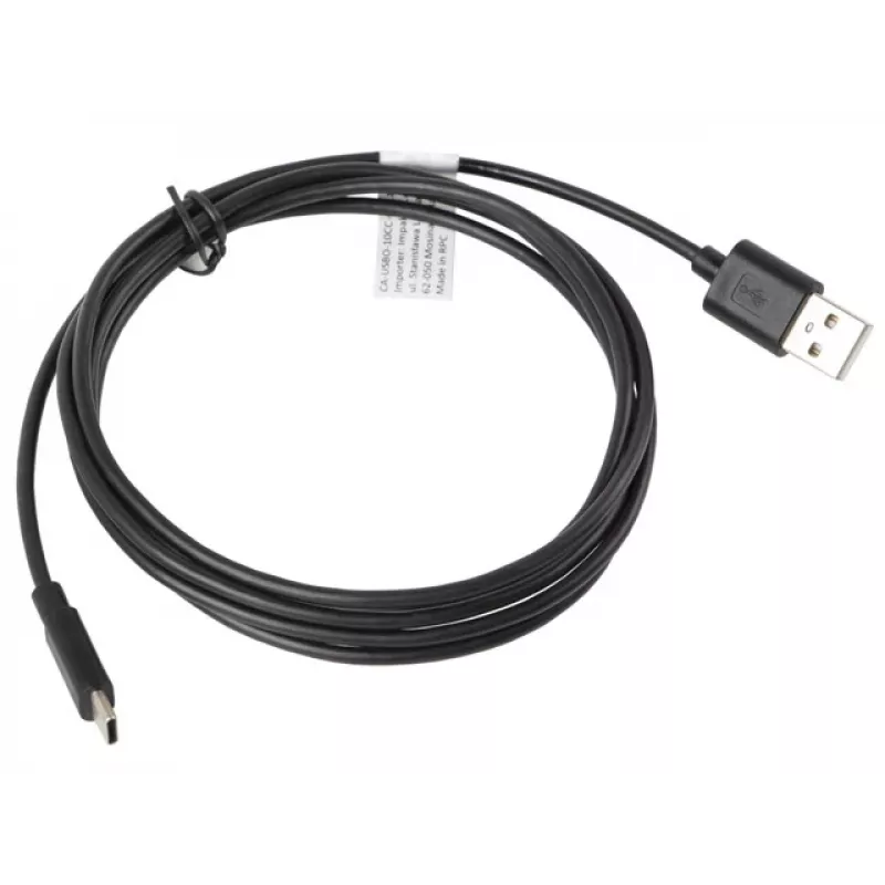 Kabel USB LANBERG CA-USBO-10CC-0018-BK USB 2.0, USB A (męski) do USB C (męski), 1.8 m, czarny