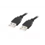 Kabel USB A do A LANBERG CA-USBA-20CU-0018-BK 1,8 m USB 2.0 Czarny, pozłacane styki
