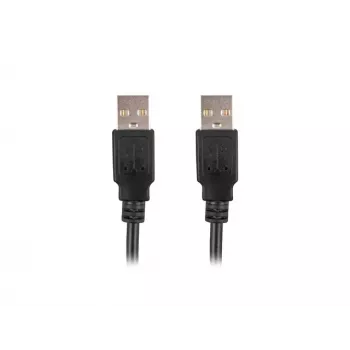 Kabel USB A do A LANBERG CA-USBA-20CU-0018-BK 1,8 m USB 2.0 Czarny, pozłacane styki