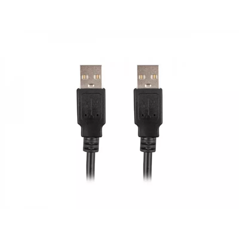 Kabel USB A do A LANBERG CA-USBA-20CU-0018-BK 1,8 m USB 2.0 Czarny, pozłacane styki