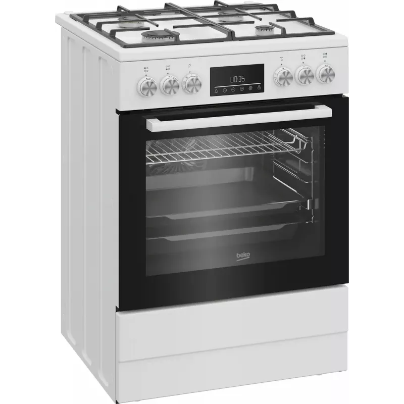 Wolnostojąca kuchenka Beko FBM62330GWDTN Elektryczna Gazowa Czarny Biały 72L A