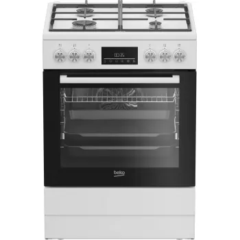 Wolnostojąca kuchenka Beko FBM62330GWDTN Elektryczna Gazowa Czarny Biały 72L A