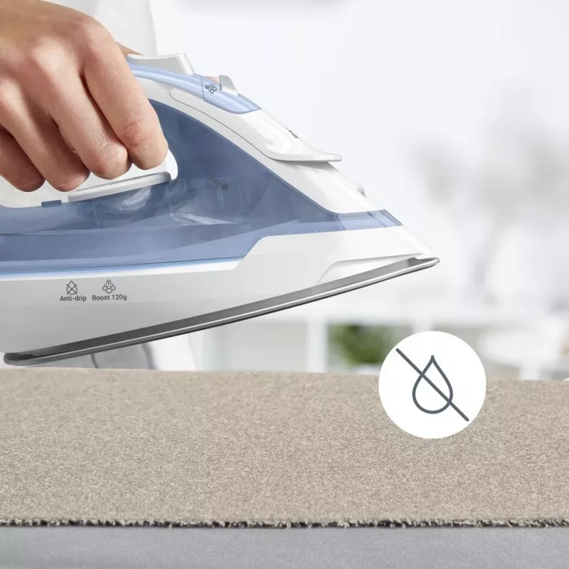 Żelazko Tefal Virtuo 30 FV2C41E0 Żelazko parowo-suche Stopa ceramiczna 2000 W Niebieski, Biały