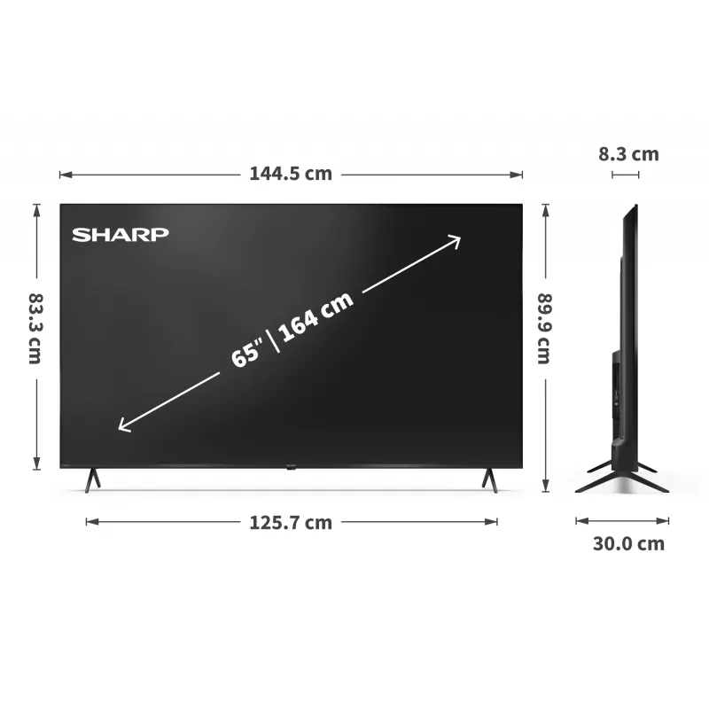 Sharp 65HP5265E Telewizor 165,1 cm (65 cali) 4K Ultra HD Smart TV Wi-Fi Czarny