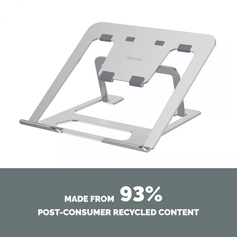 Fellowes Alumia Laptop Riser Portable Laptop Stand Max Size 15 inch Max Weight 5kg srebrny