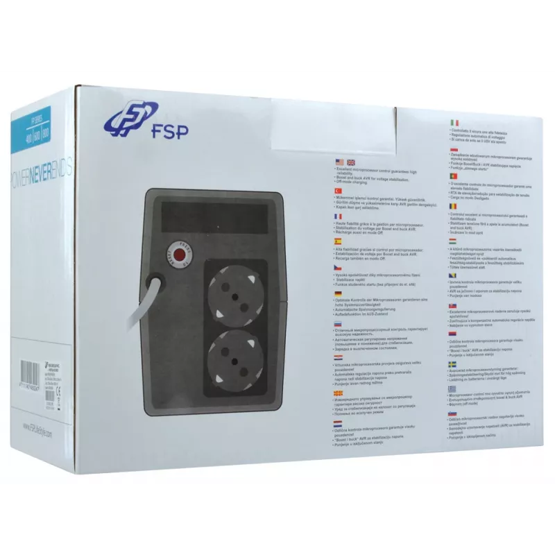 FSP FP 600 zasilacz awaryjny (UPS) 0.6 kVA 360 W 2 gniazda AC
