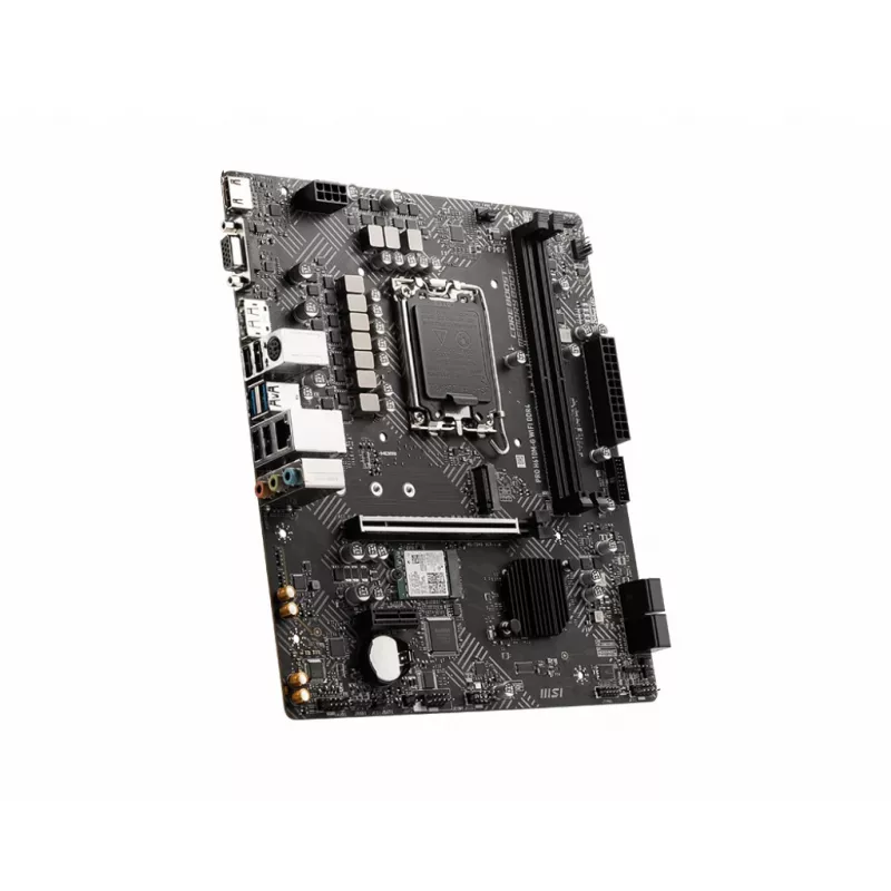 Płyta główna MSI PRO H610M-G WIFI DDR4, Intel H610, LGA 1700, micro ATX, 2x DIMM, 64GB, Wi‑Fi 5, Bluetooth 4.2, 4x SATA III