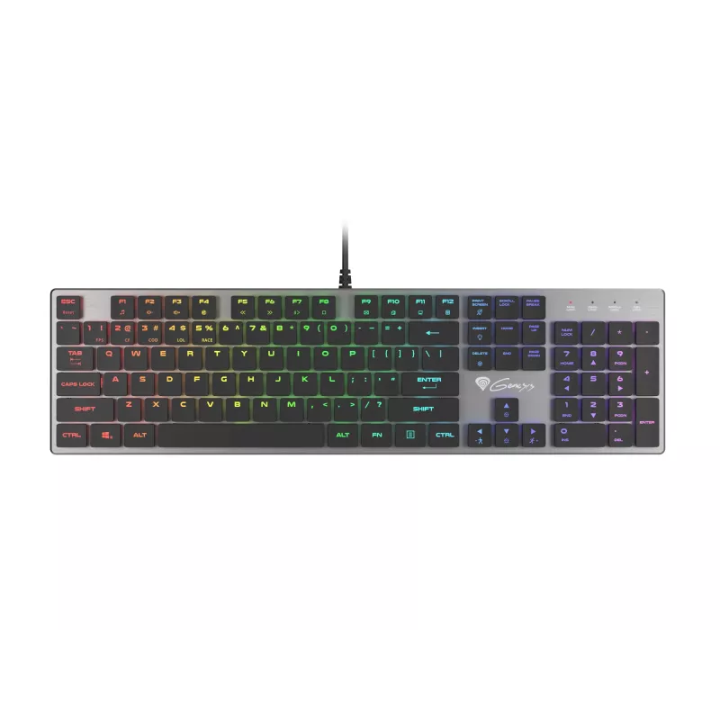 Klawiatura gamingowa GENESIS Thor 420 RGB USB QWERTY US International Srebrny