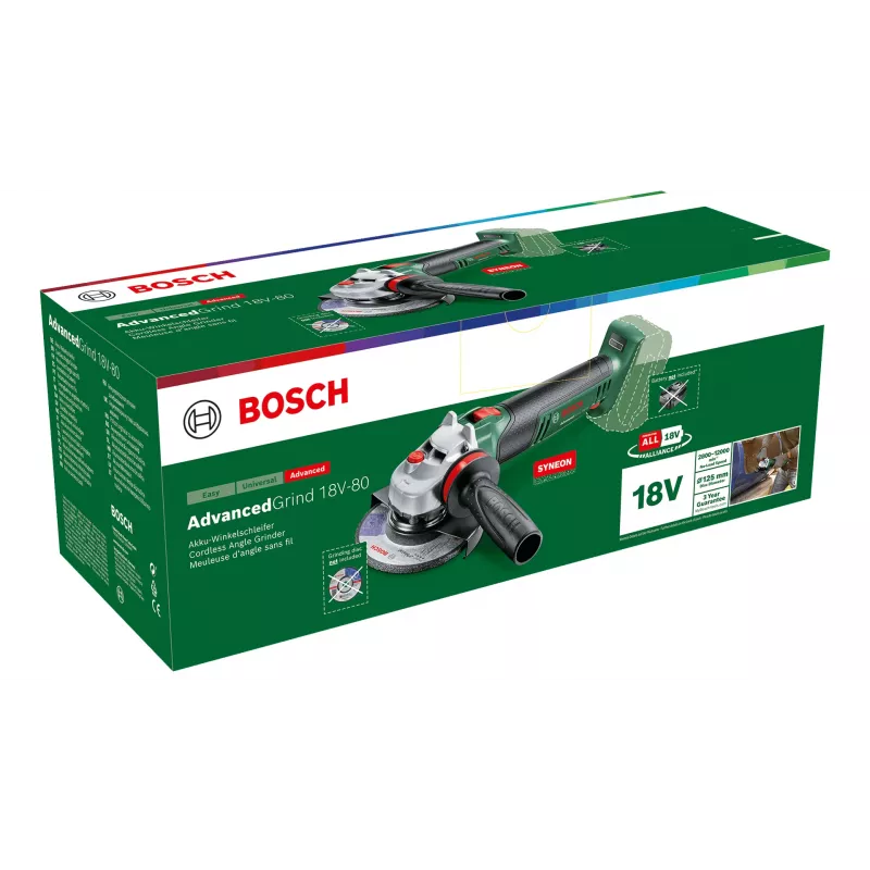 Akumulatorowa szlifierka kątowa Bosch AdvancedGrind 18V-80, 125 mm