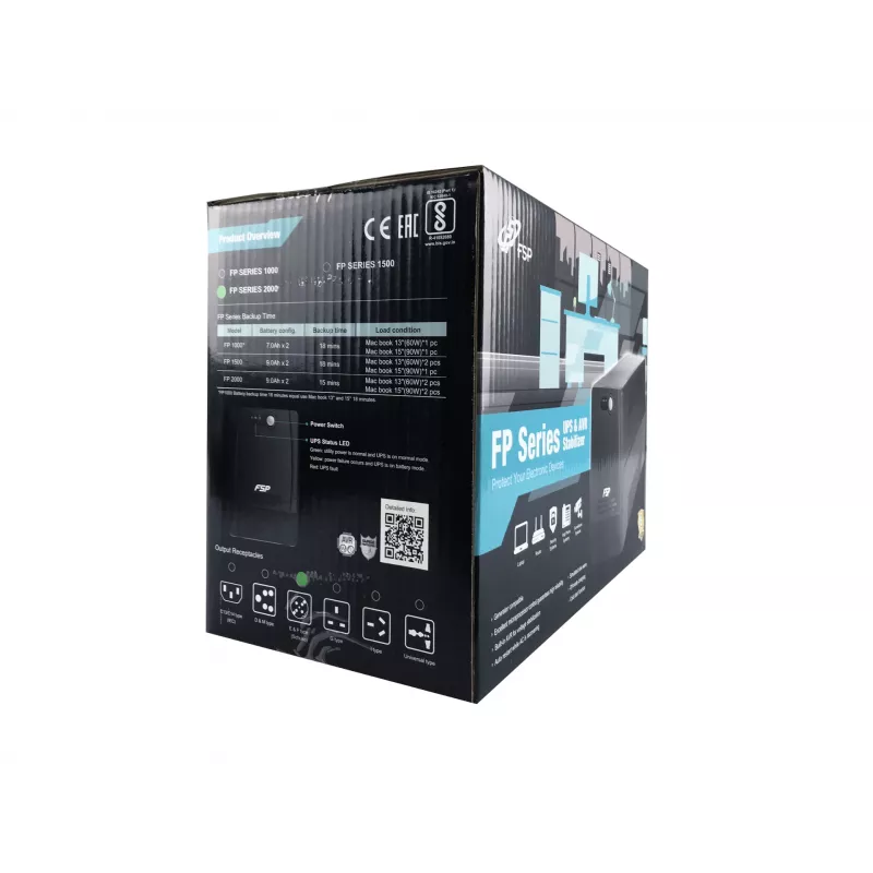 FSP FP 1000 zasilacz awaryjny (UPS) Line-Interactive 1 kVA 600 W 4 gniazd AC