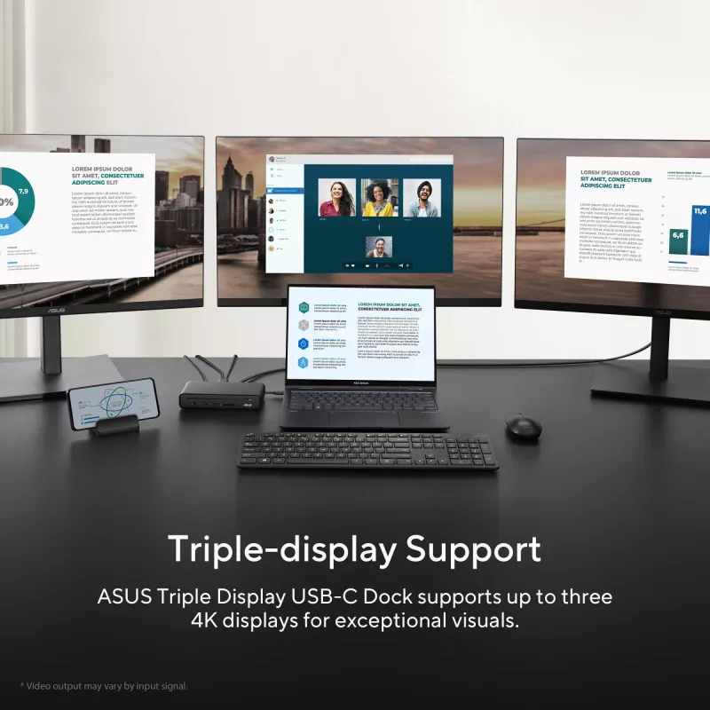 ASUS Triple Display USB-C Dock DC300 Docking USB 3.2 Gen 2 (3.1 Gen 2) Type-C Czarny