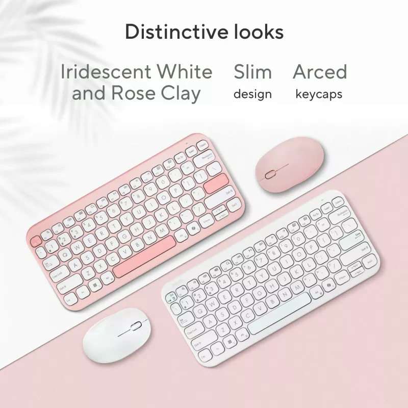 Bezprzewodowa klawiatura Bluetooth ASUS Marshmallow KW100 — układ US International, kolor Oat Milk