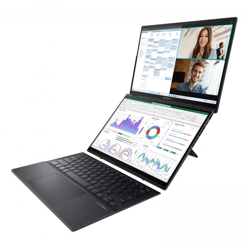 ASUS Zenbook Duo UX8406CA-PZ009W Intel Core Ultra 9 285H Hybrid (2-w-1) 35,6 cm (14 cali) Dotykowy 3K 32 GB LPDDR5x-SDRAM 2 TB SSD Wi-Fi 7 (802.11be) Windows 11 Home Szary